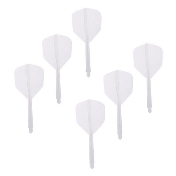 10x6 Stück transparent 2BA Gewinde Dart Schäfte und Dart Flights Anschluss weiß