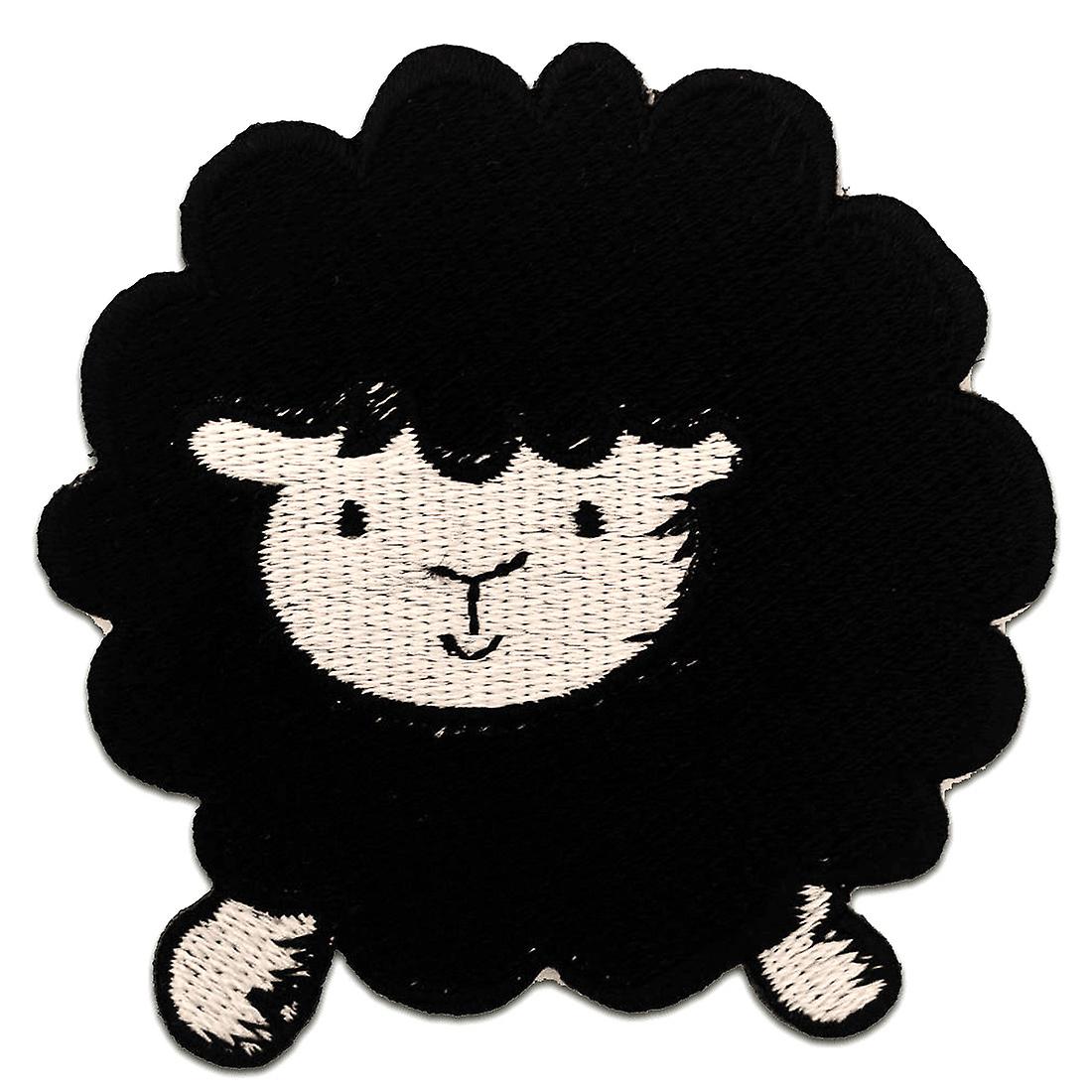 Pecora Animale Bambini - Toppe Termoadesive Patch Toppa Ricamate, Misura: 7,5 x 8 cm, Farbvariante:nero