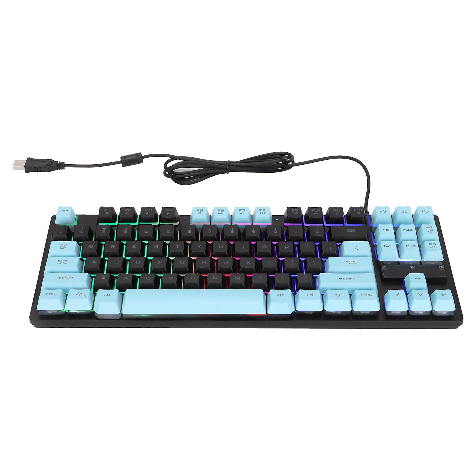 Mechanical Keyboard Lightweight Portable 87 Keys Sensitive Triggering RGB Backlit PC Keyboard