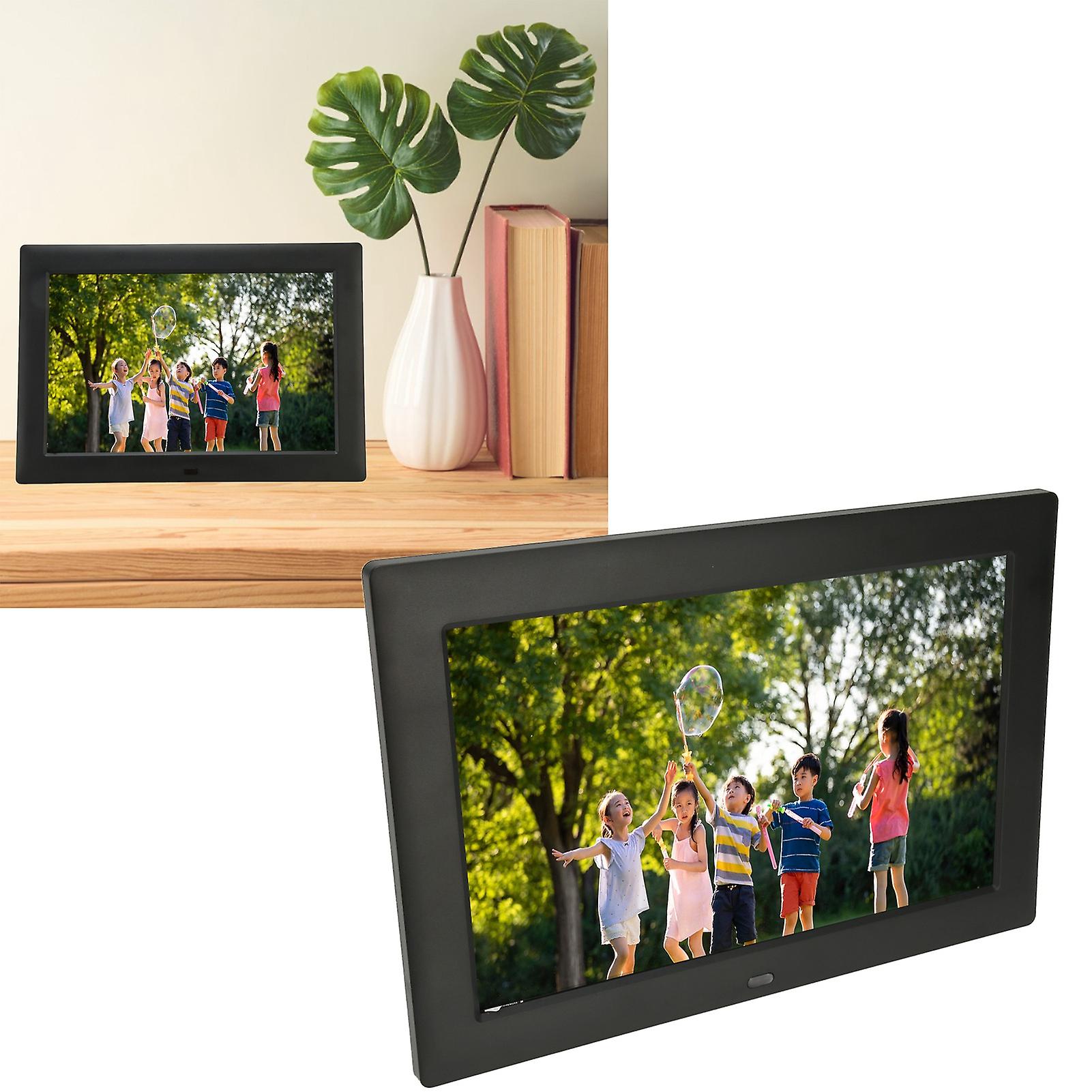 12 Inch Digital Picture Frame HD IPS Screen Multifunction Electronic Photo Frame with Remote Control for Home 110‑240V UK Plug 