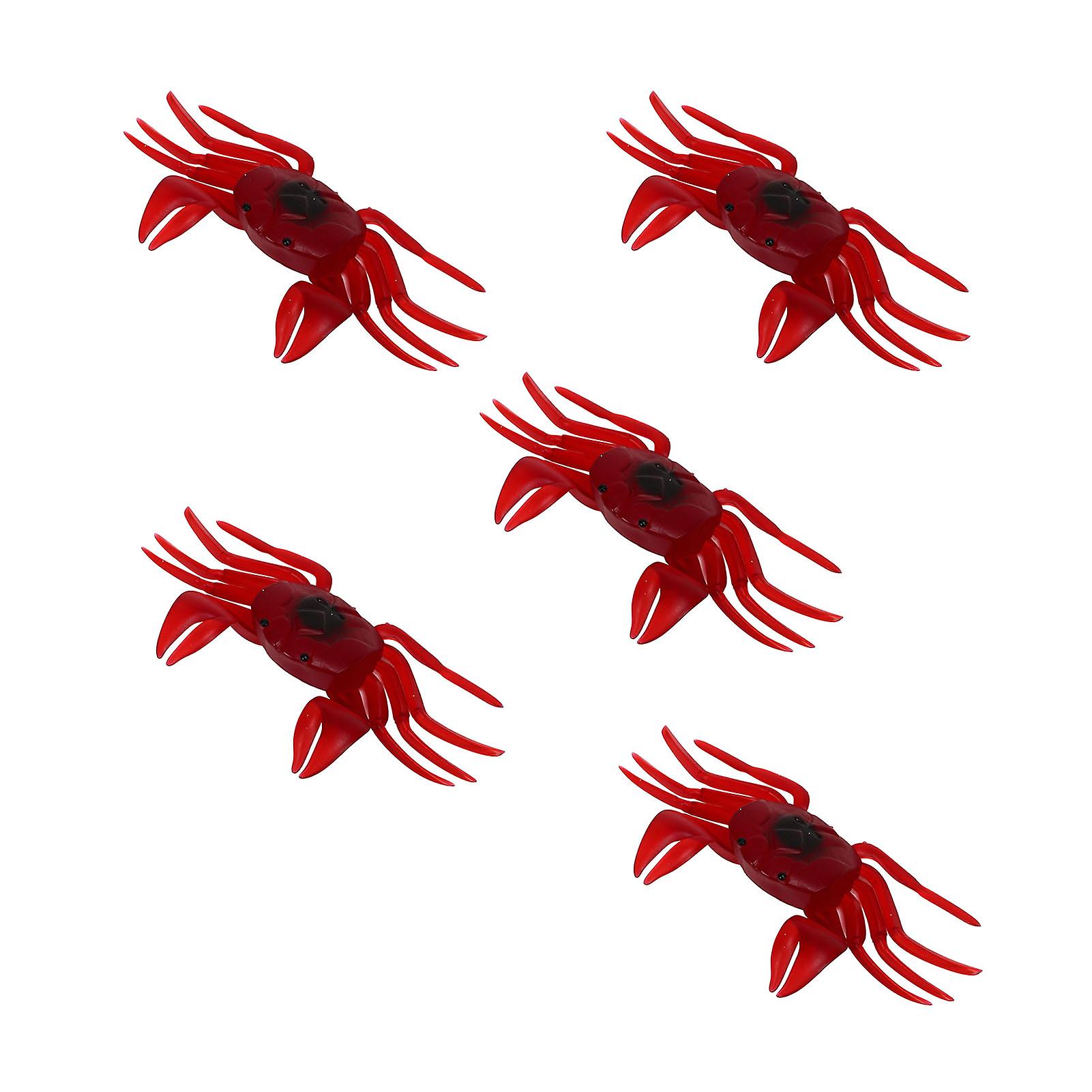 5PCS Simulated Crab Bait Soft Silicone Portable Reusable Artificial Fishing Lure for Angling Red 