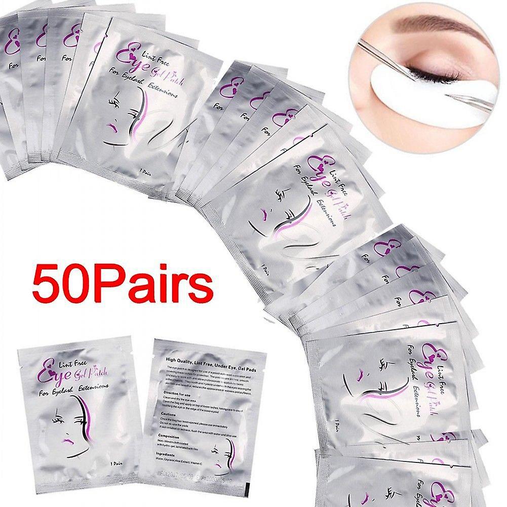 Ouzhan 50Pairs Professional Lint Free Eyelash Extension Pads Eye Patches Beauty Tool