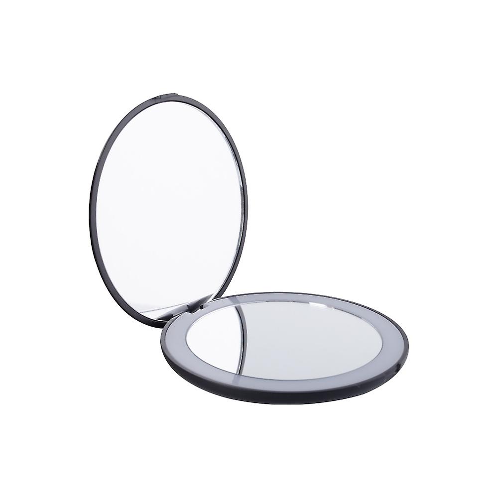 LED Éclairage Pocket Mirror Amplification Vanity Combiné (Noir) 9 * 1.8cm