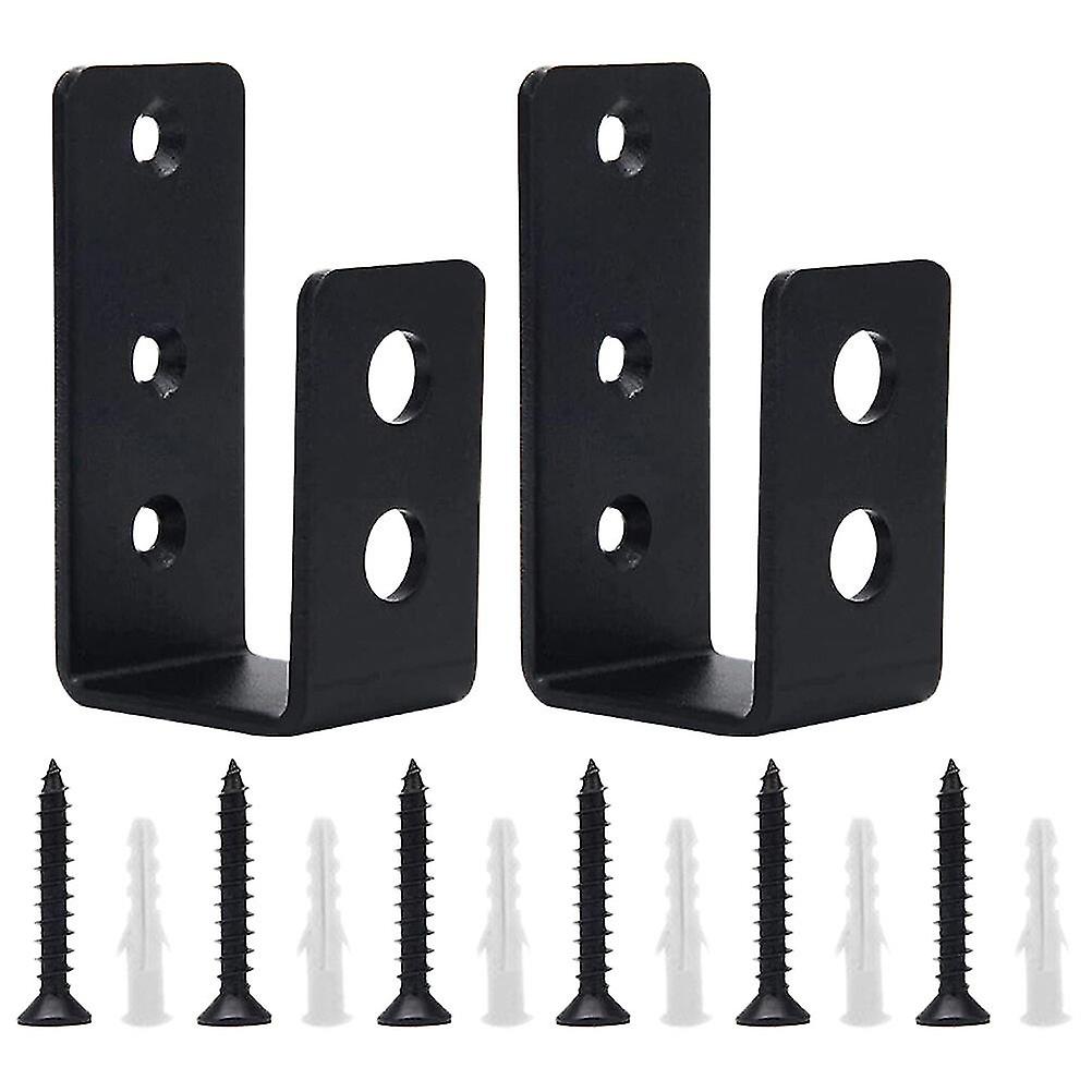 2pcs Door Barricade Bracket Door Security Brackets Door Bar Brackets U Shaped Brackets