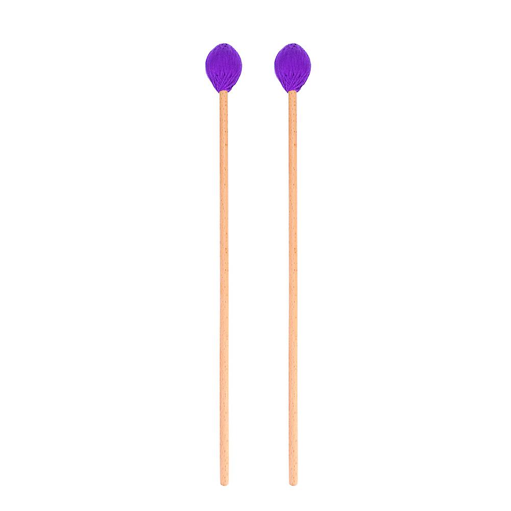 1 Pair Wool Head Keyboard Marimba Mallets with Beech Handles for Intermediate Player(Purple)