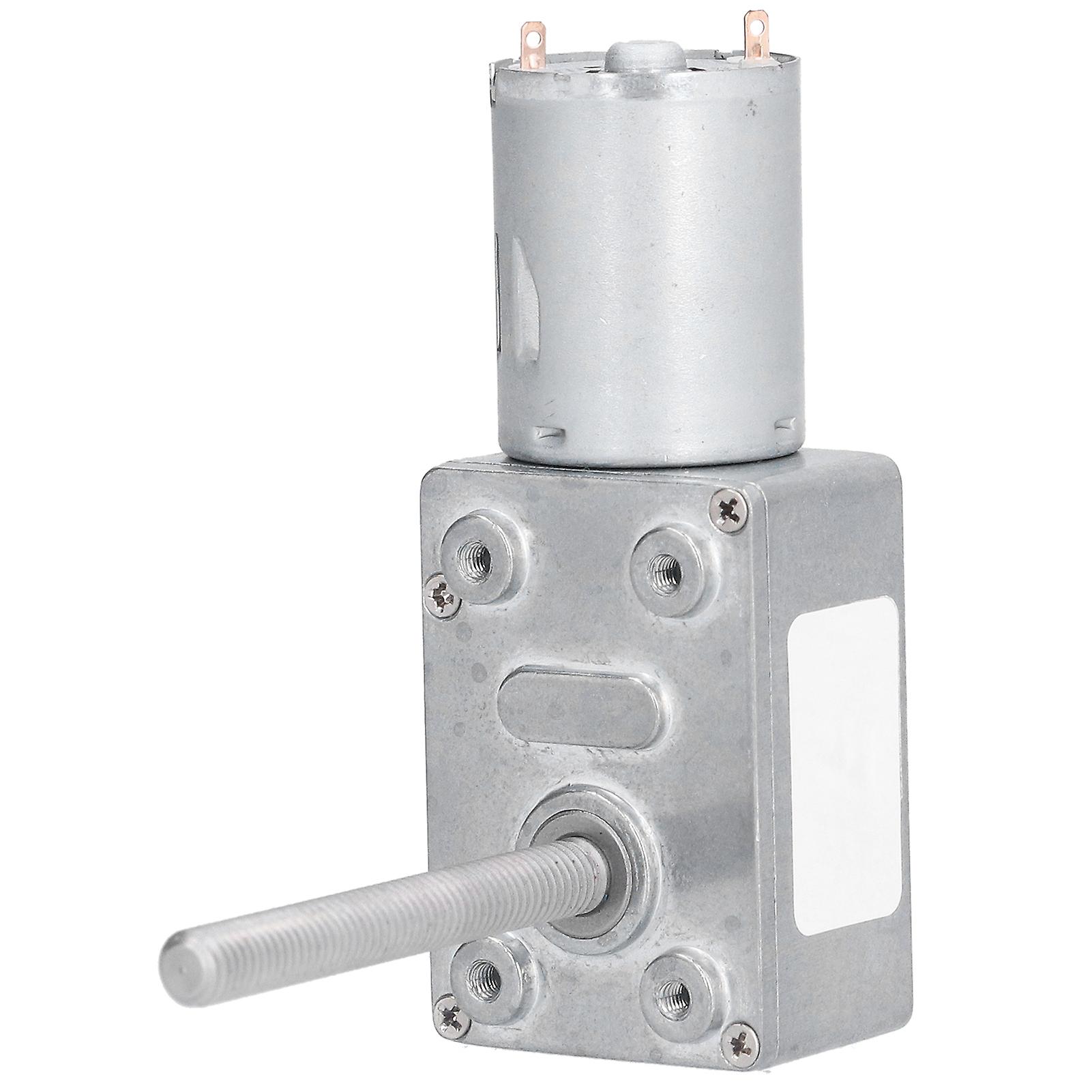 Risegun Worm Motor Gear Motor Speed Reduction Worm Self Locking M6 Thread 50mm Shaft Length DC12V 30RPM