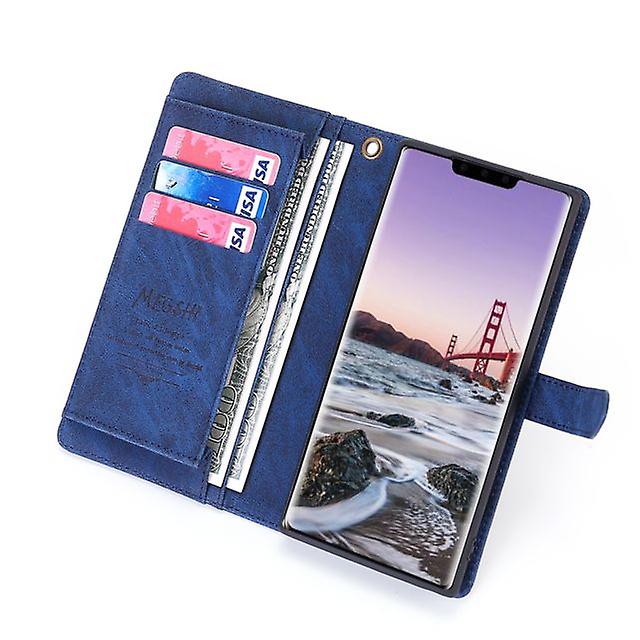 Multi-slot Folio Leather Case for Apple iPhone 11 Pro 5.8 '' - Blue