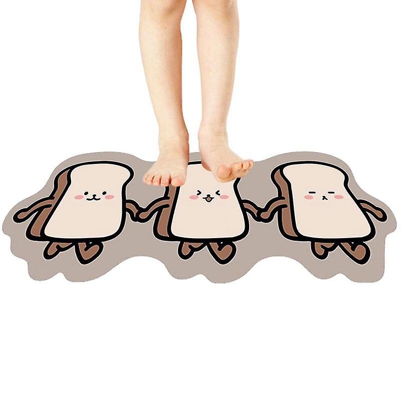 Kitchen Floor Mat Reusable Irregular Toast Shape Carpet Anti Fatigue Cushioned Mats For Laundry