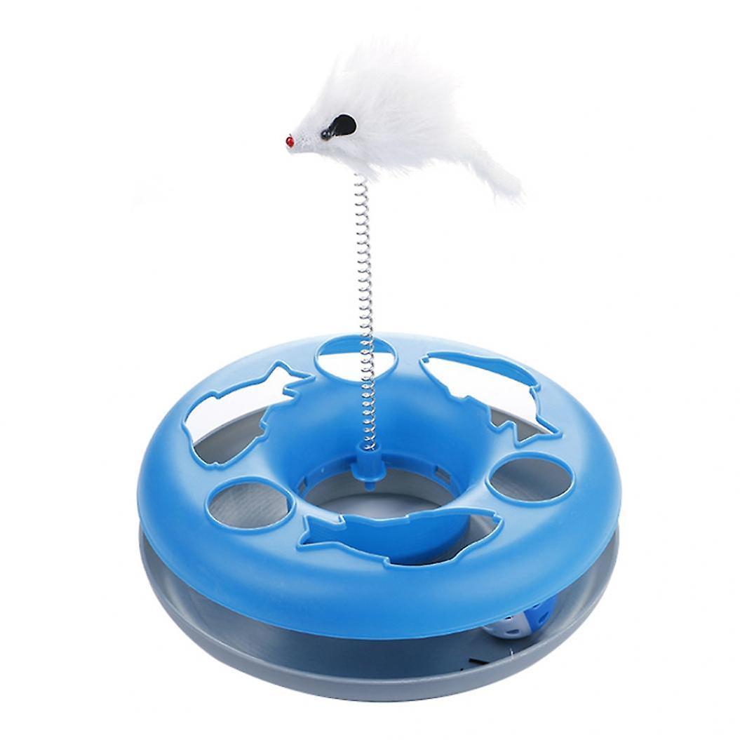 Funny Spring Mice Crazy Amusement Disk Cat Kitten Playing Activity Toy Gift