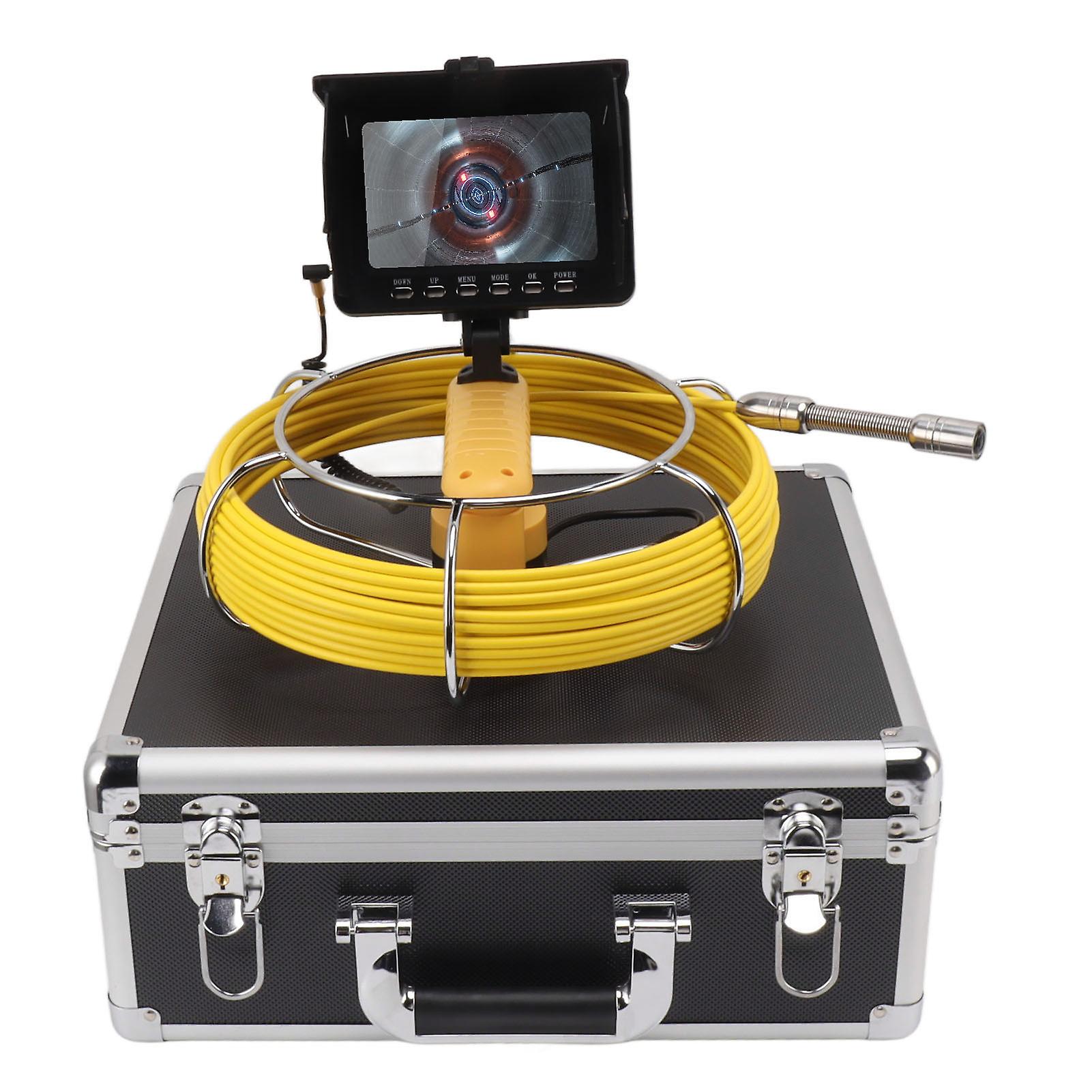 5in LCD Screen Sewer Camera IP68 Waterproof Pipe Inspection Camera 8GB Memory Card 100‑240V US Plug 50m / 164.0ft