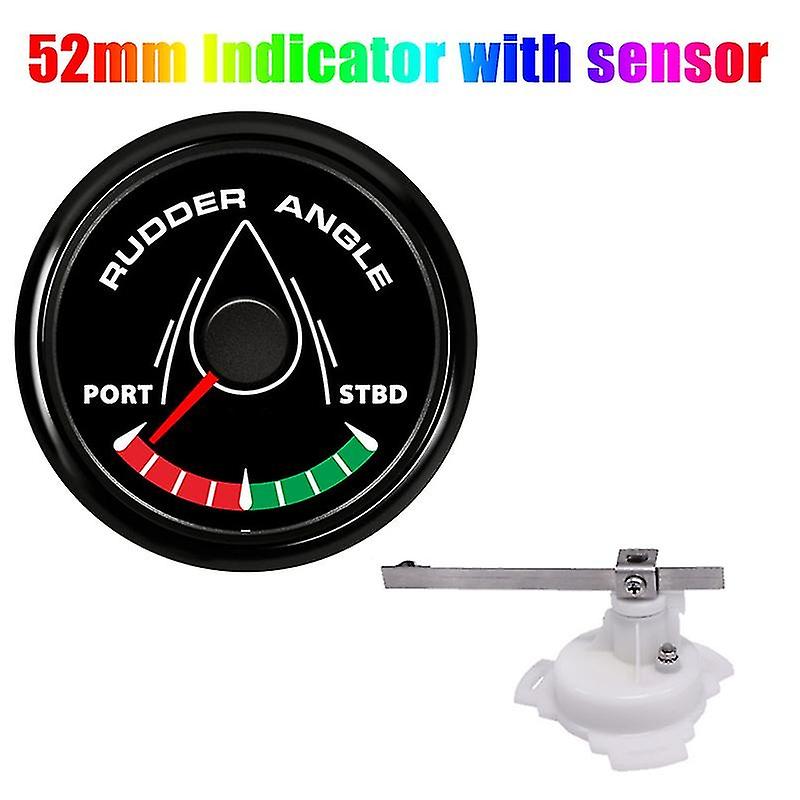85mm Rudder Angle Indicator 0-190 Ohm With Mating Sensor 52mm 8 Color Backlight Marine Rudder Angle 