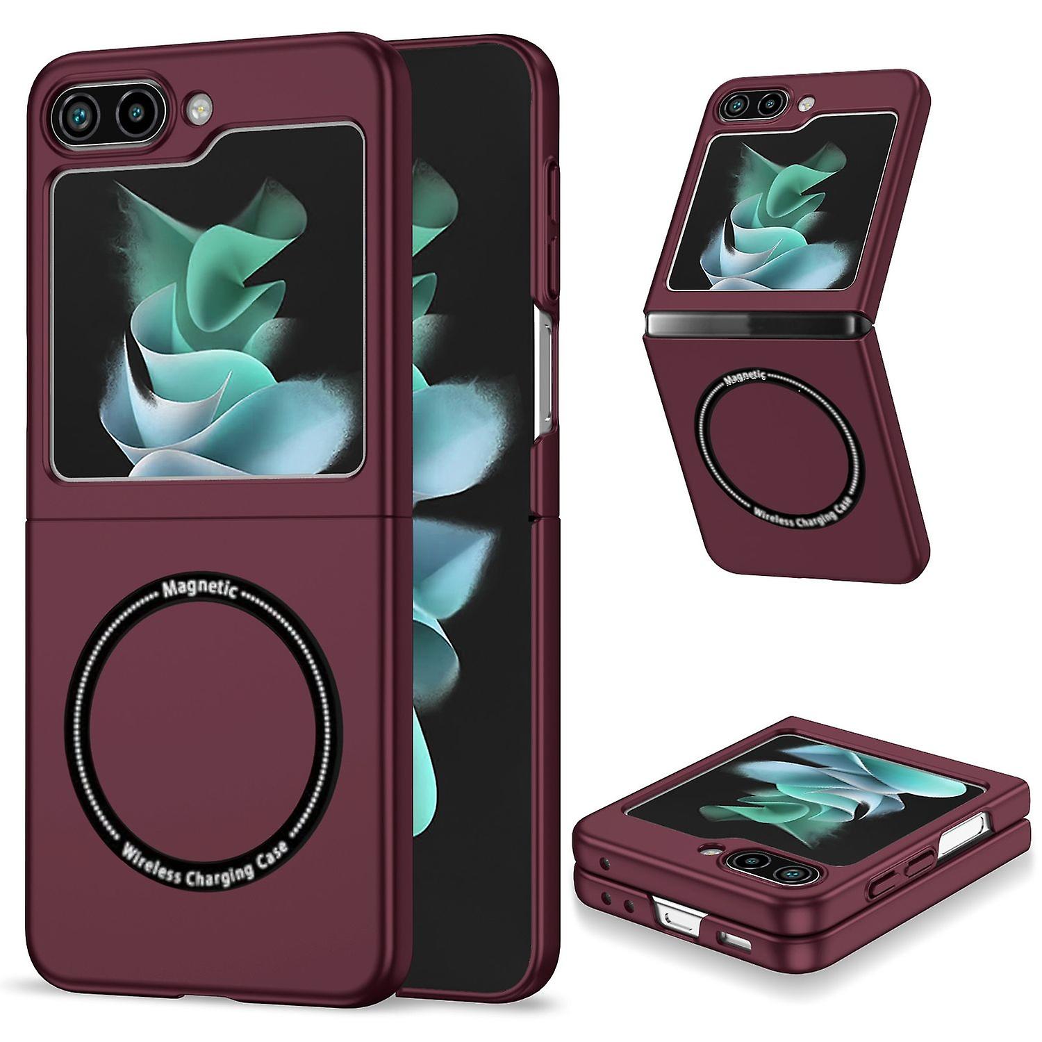 For Samsung Galaxy Z Flip7 FE / Flip6 Magnet Magsafe Protective Case Wine Red