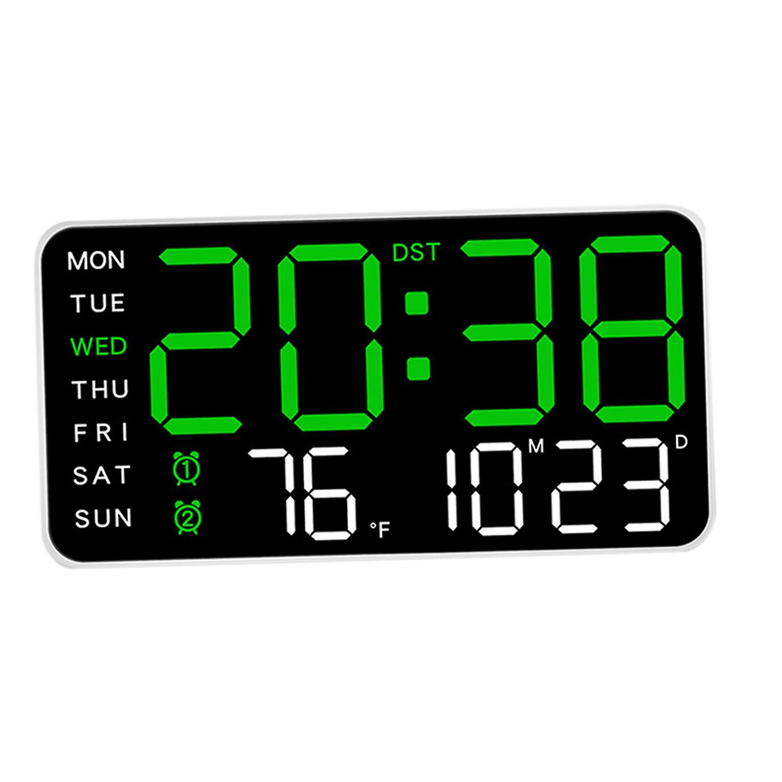 Digital Alarm Clock Sound Control Date Dimmer for Bedroom Beside Living Room Green Light