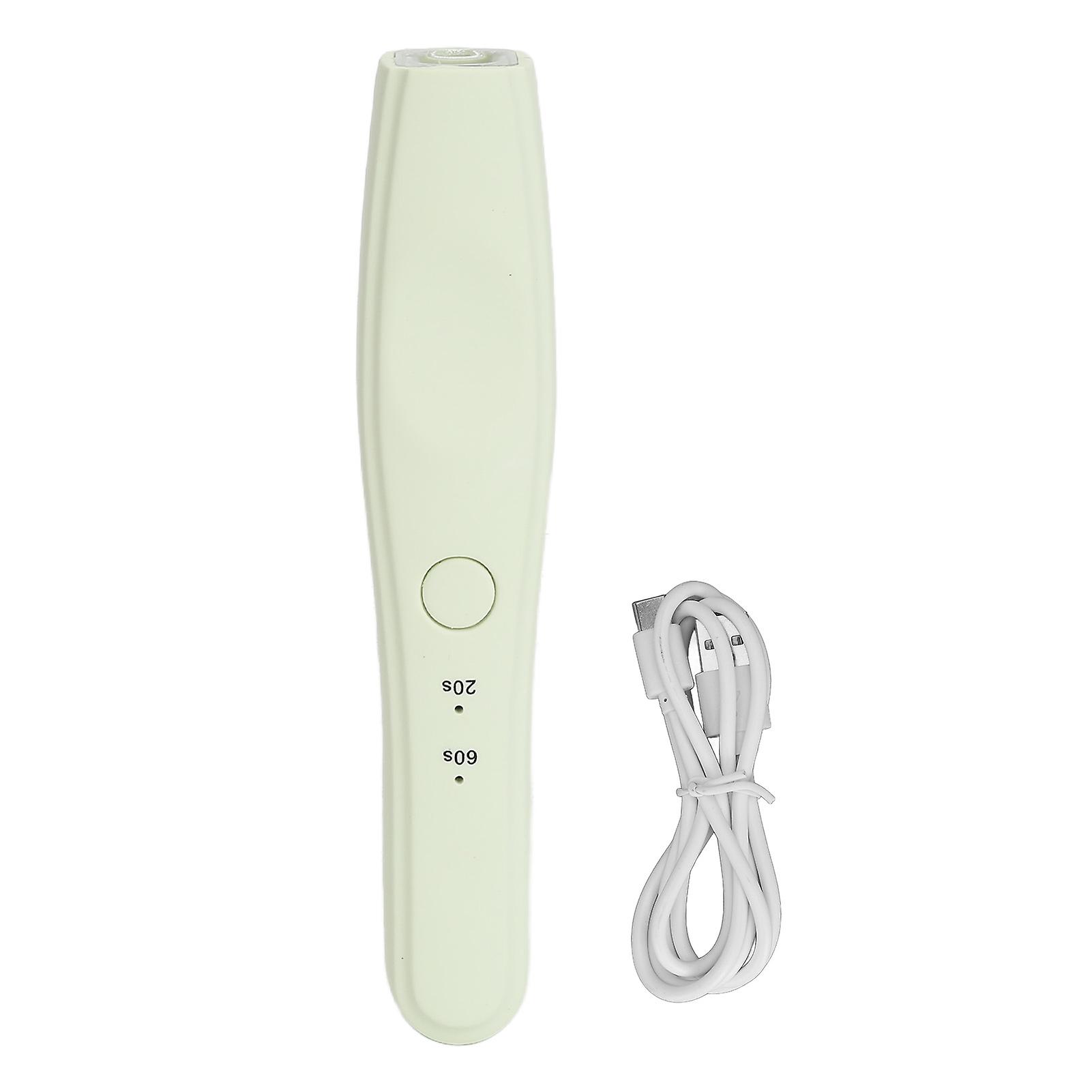 Portable Nail Curing Lamp 2 Timing USB Rechargeable Handheld Nail Polish Drying Lamp for Home Use Light Green