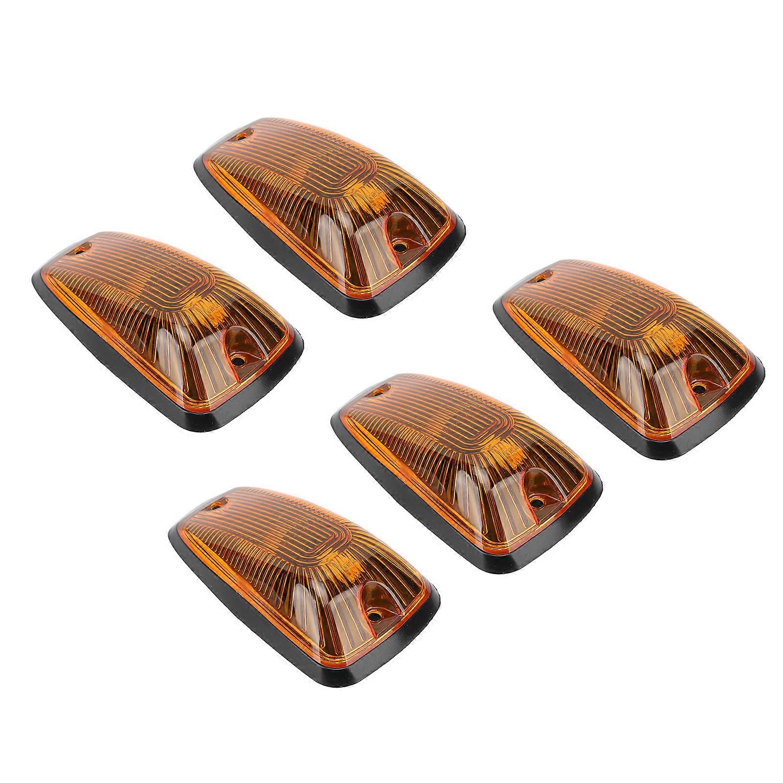 5Pcs Cab Marker Light Weatherproof Amber Teardrop Cab Top Running Light for RV Truck Pickup 12V 
