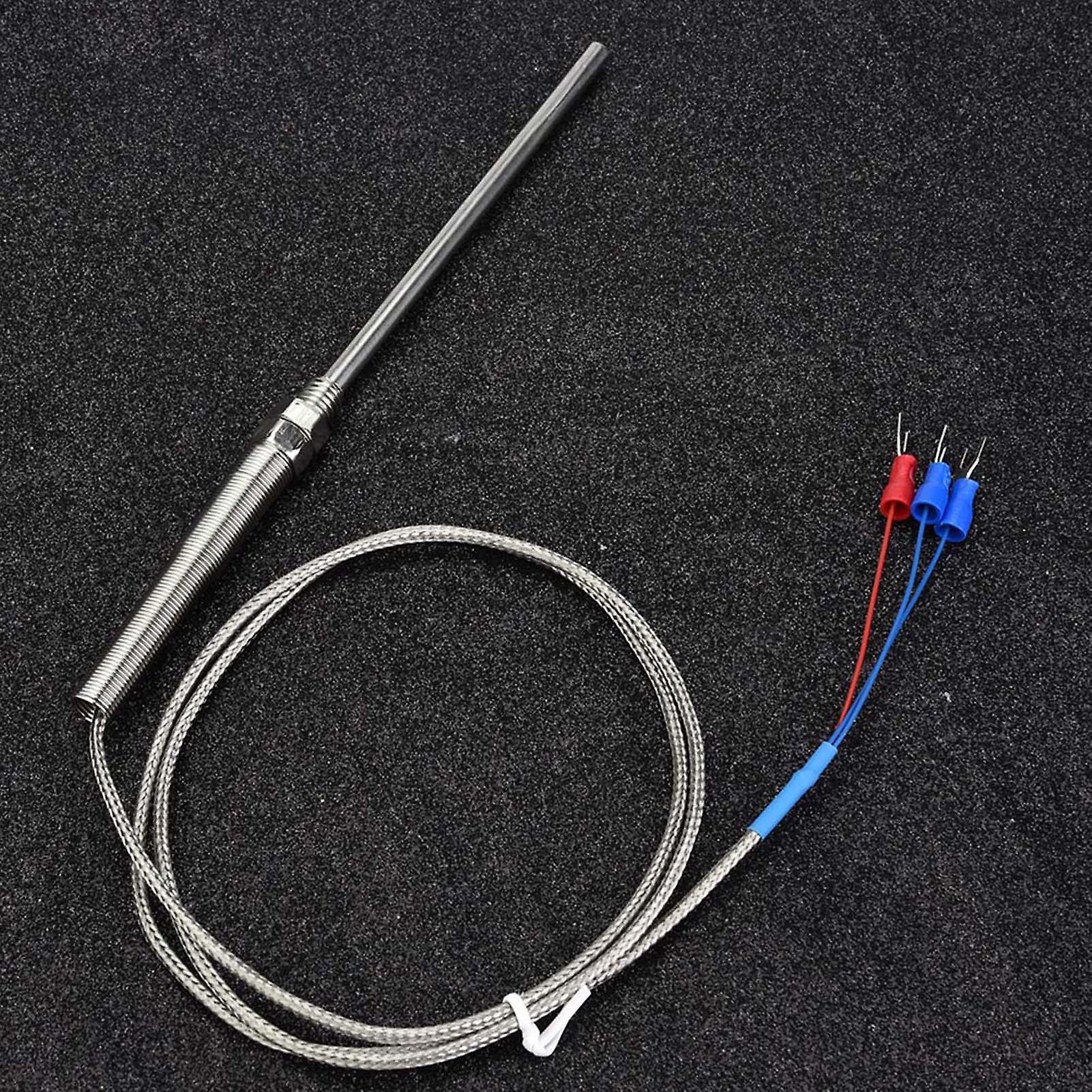 M8 Thread PT100 100mm Probe Temperature Sensor 0-400℃ 1m Wire