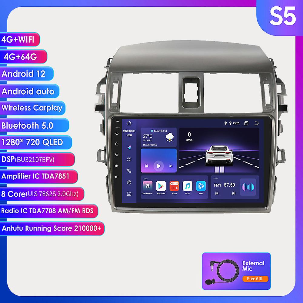 For Toyota Corolla E140 E150 2006-2013 2 Din Android 12 Car Radio Multimedia Player Gps Navigation Carplay Stereo Dsp Autoradio