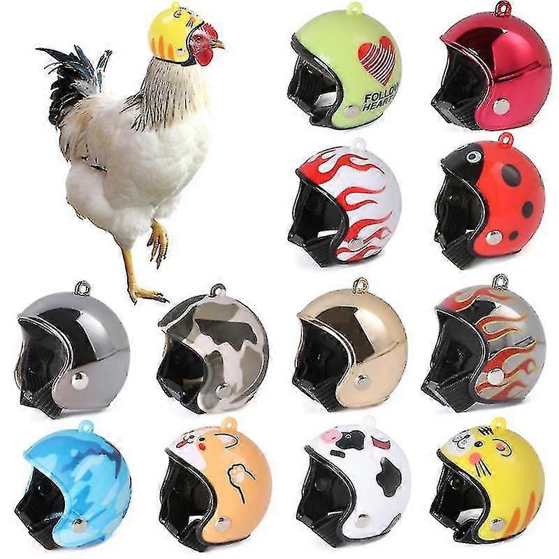 チキンバードのための14個チキンヘルメットチキンバードトイ面白いペット安全ヘルメットヘッドプロテクションコスチュームアクセサリー
