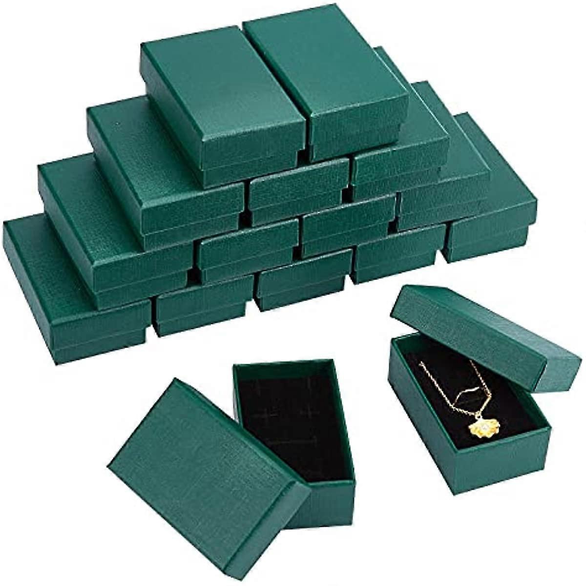 16 Pcs 8.1x5.1x3.2cm Cardboard Jewelry Boxes Ring Storage Box Cardboard Display Boxes with Sponge Mat for Anniversaries Birthdays