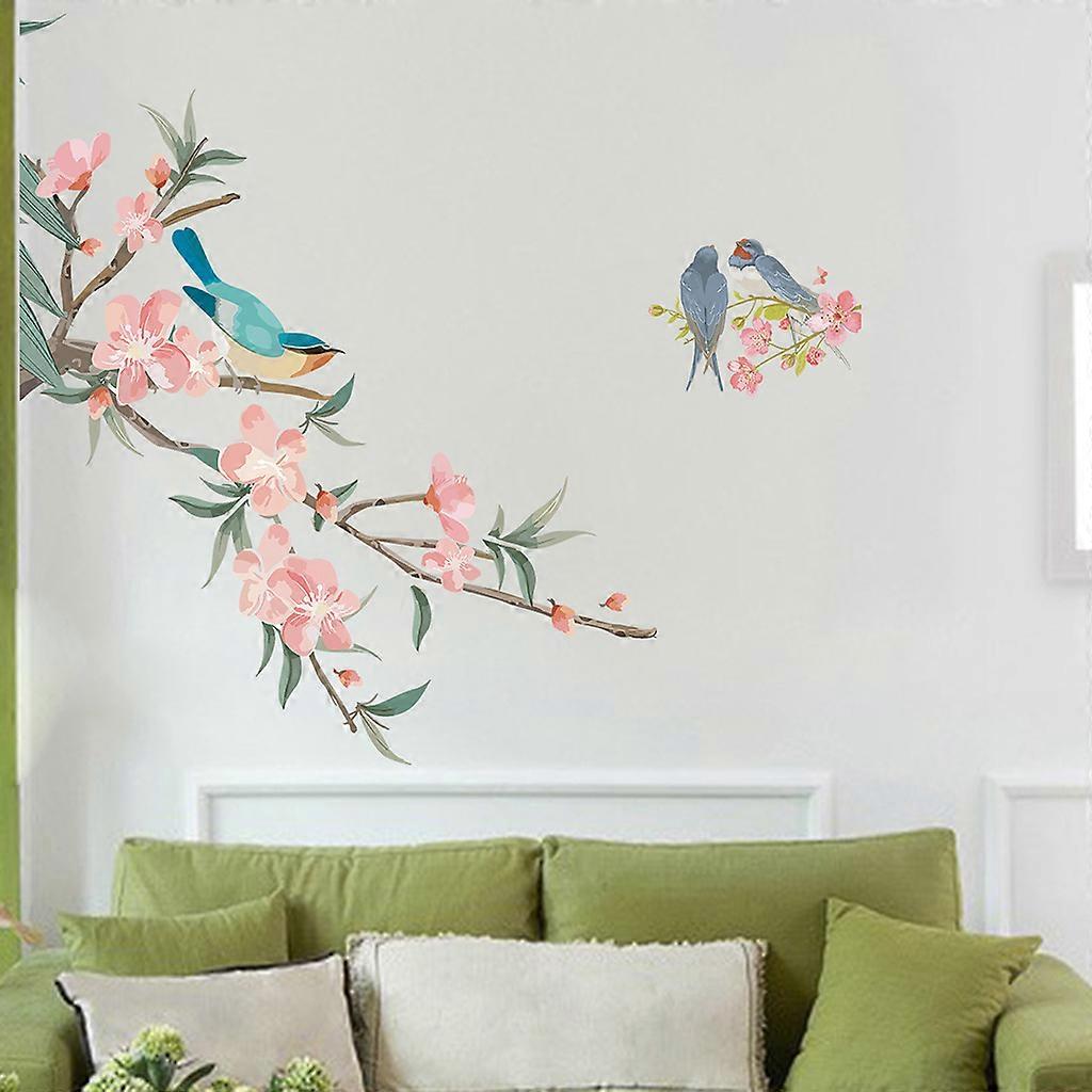 Creative Birds Flowers Wall Sticker Removable Wall Decor