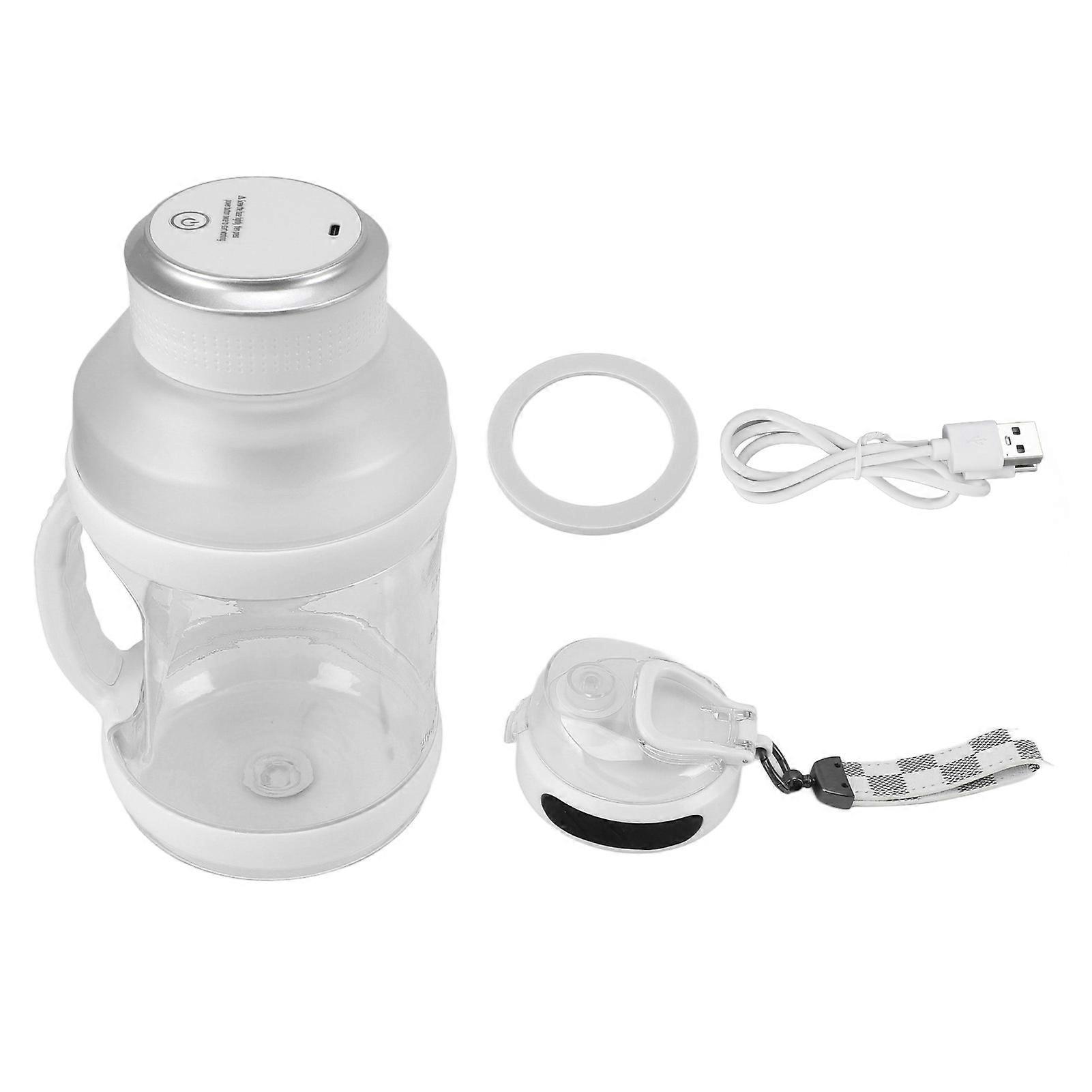 2L Portable Sport Blender with 6 Sharp Blades, 18000 RPM, 4000mAh, Type-C, for Travel Juice, Milkshakes, Smoothies, White