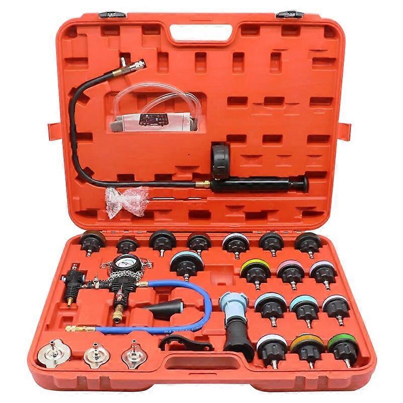 28 Sets Of Car Water Tank Pressure Leak Detector Cooling Antifreeze Filling Replacement Tool Vacuum Pressure Detection Table FN8U72376