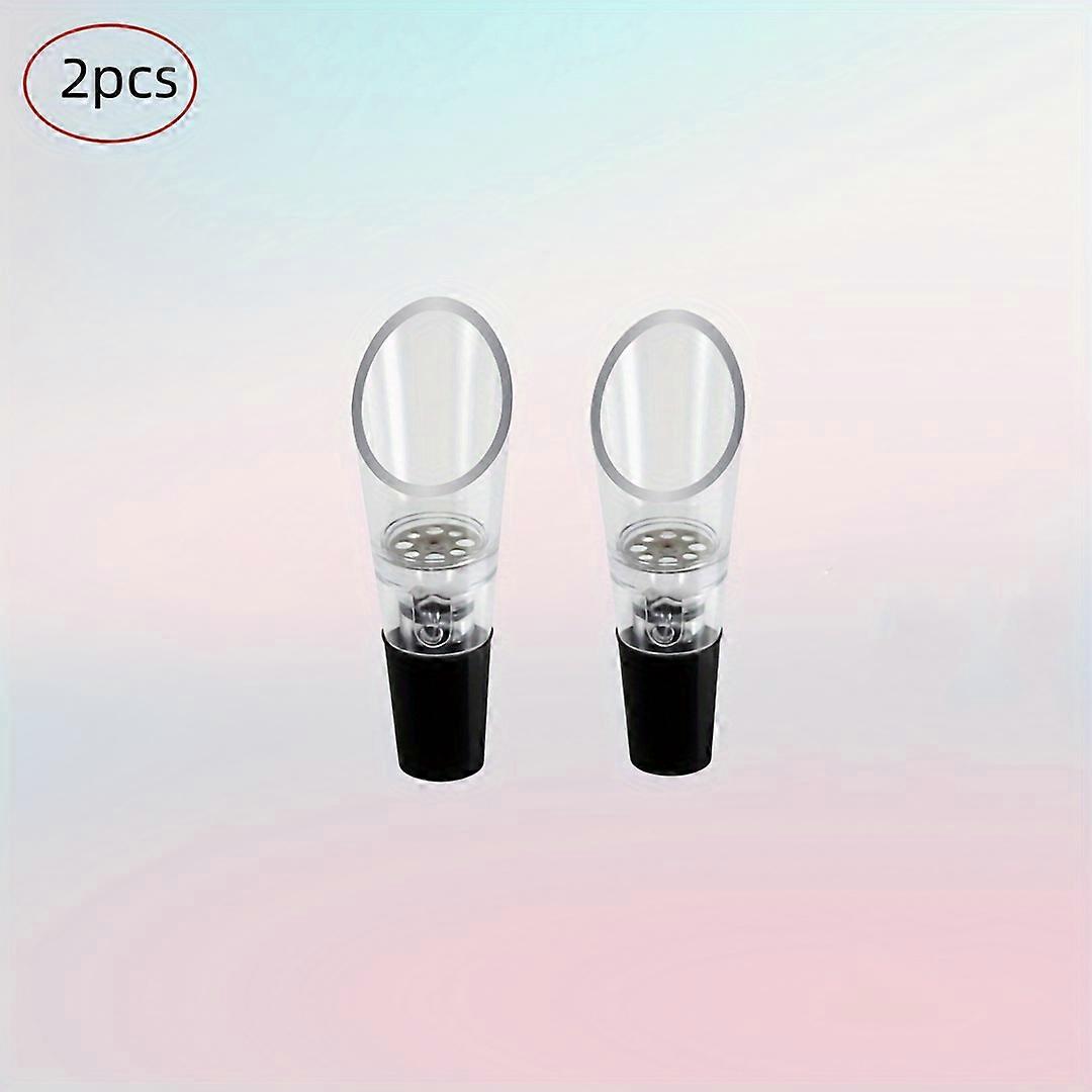 2pcs Plastic Wine Pourer and Decanter Set, Quick Aerating Spout and Bottle Stopper for Home and Restaurant Use