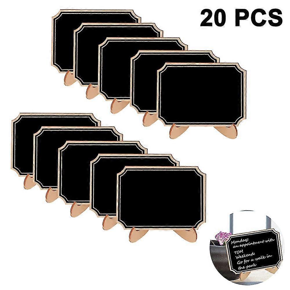 Piao 20 Pack Mini Chalkboards Signs With Liquid Chalk Marker, Small Wooden Chalkboard Labels With Support Easels, Place Cards Food Signs Blackboards F