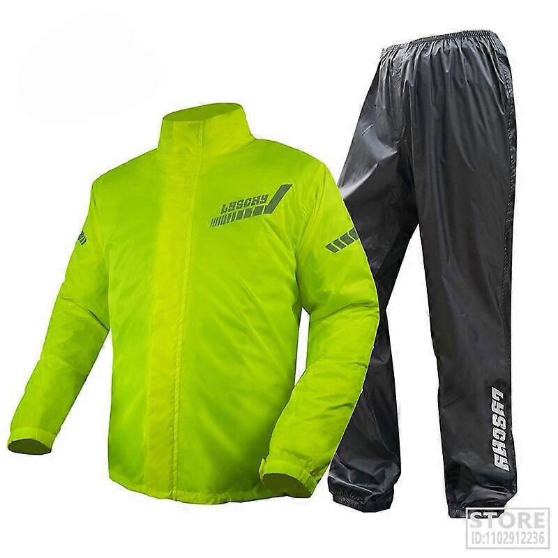 دراجة نارية معطف واق من المطر مضاد للعاصفة الممطرة دراجة نارية ركوب الفلورسنت الأصفر عاكس معطف واق من المطر مقنع