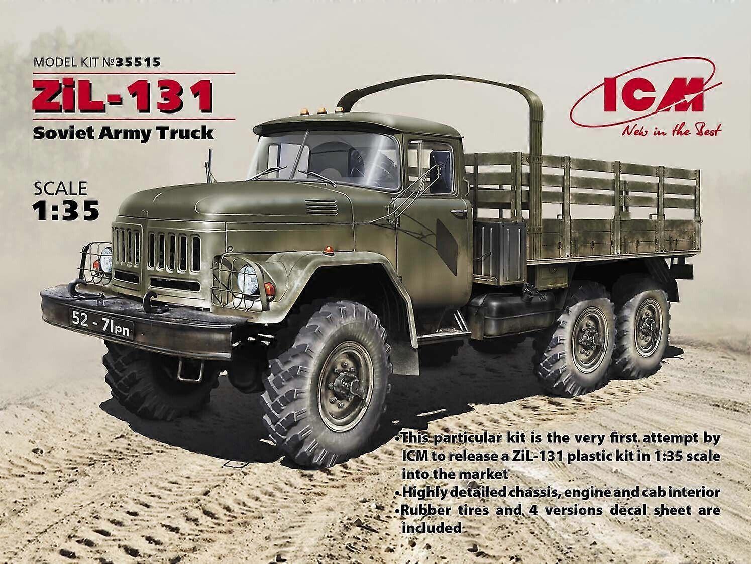 Icm35515 Icm 1:35 Scale Zil-131, Soviet Army Truck Plastic Model Kit