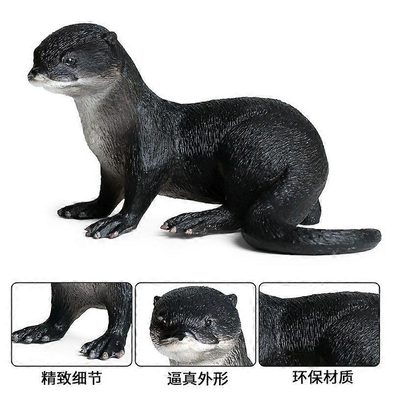 2 Kinds Otter Animal Figure Collectible Toys Wild Animal Cognition Action Figures Kids Plastic Cement Toys