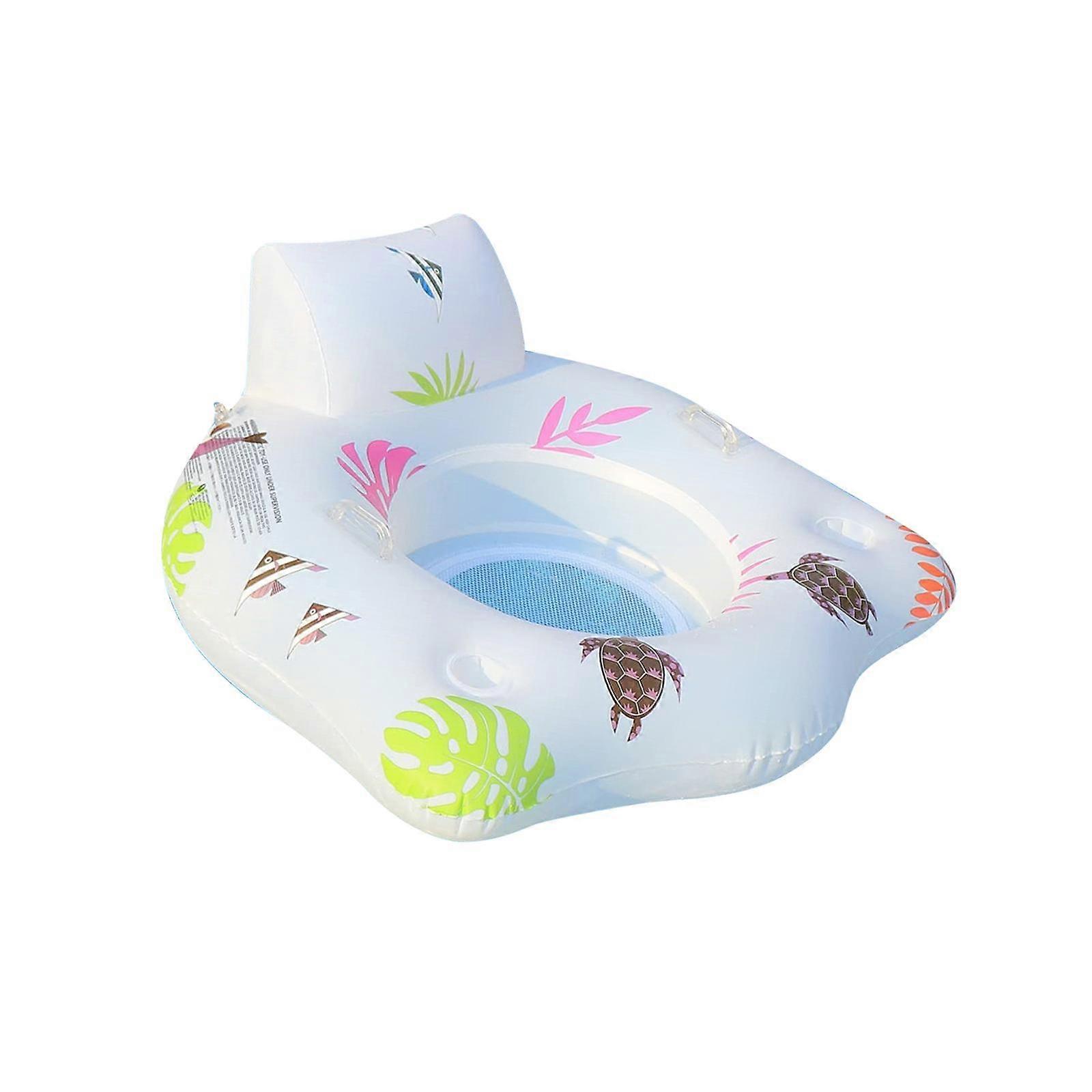 Pool Float Lounge with Cup Holders Water Lounge Chair Inflatable Pool Floats