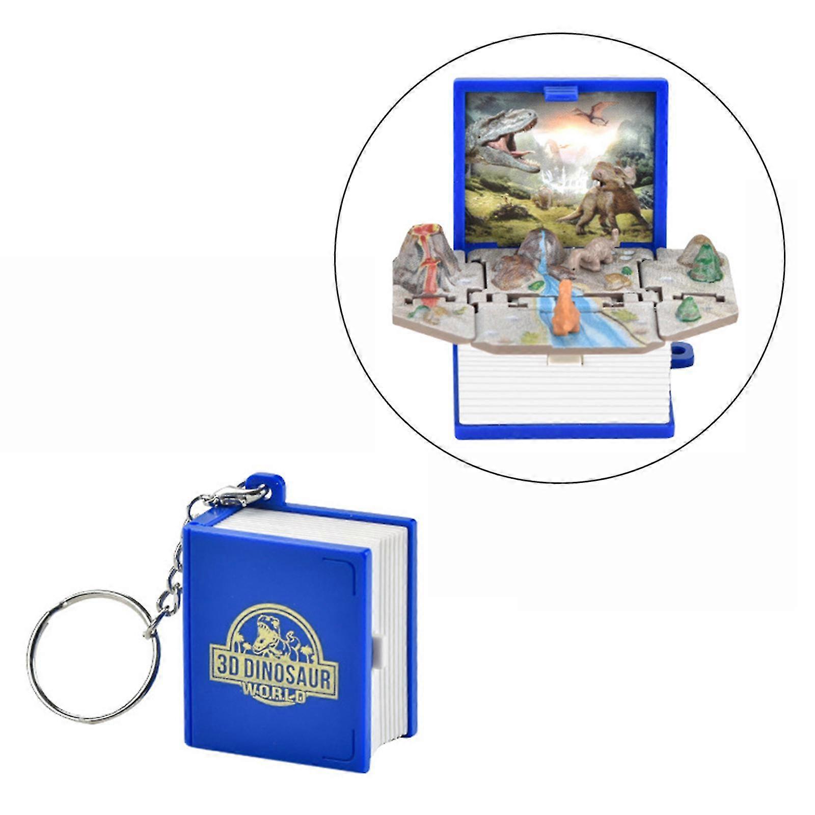 3d Mini Dinosaurs Keychains Fold Book Keychain Dinosaur World Pendant Keyring