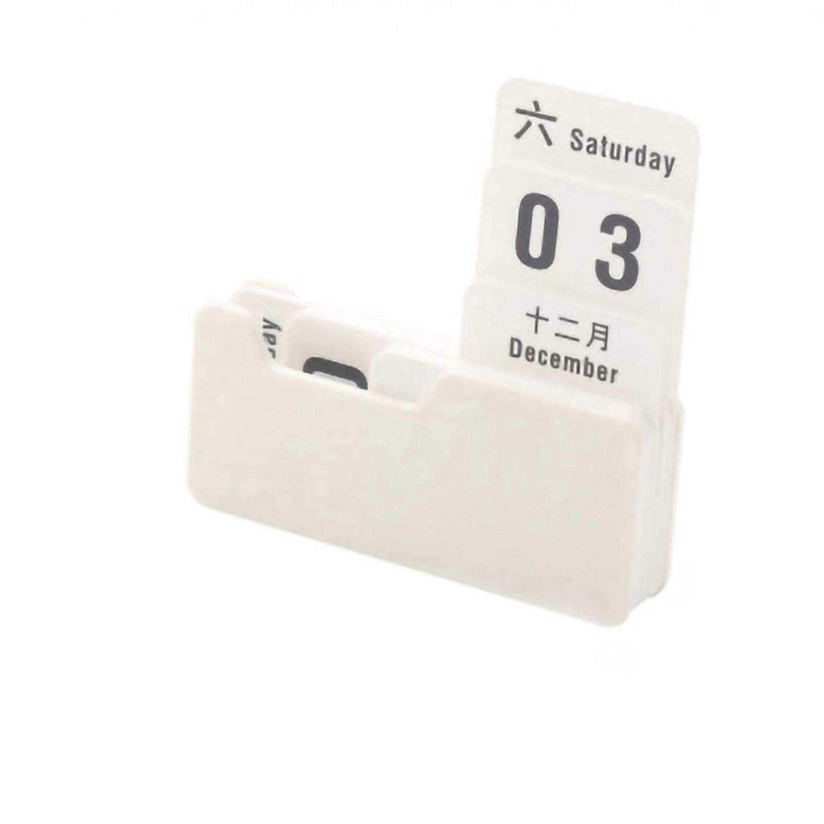 卓上カレンダーPS PP再利用可能な交換可能なポータブルデスクトップブロックホームデコレーションアクセサリーオフィスホワイト