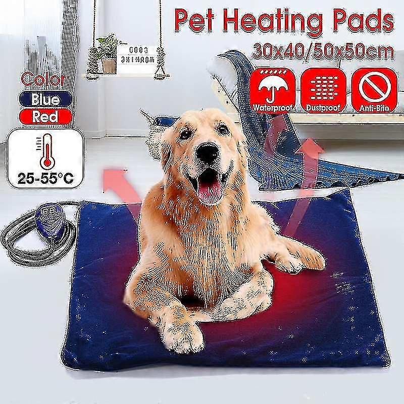 40 30cm 50 50cm Manta eléctrica para mascotas Almohadilla térmica  para perros Cama impermeable Anti mordedura Almohadilla térmica de  temperatura