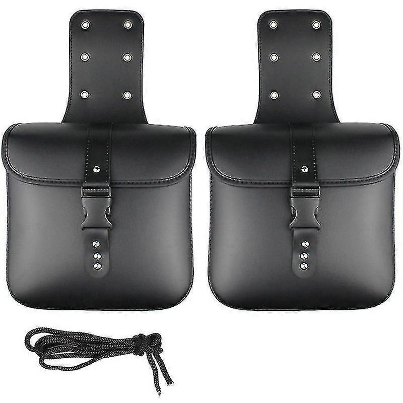 1 זוג תיק צד אופנוע תיק עור pu עמיד למים תיק מקרה צד אופנוע מקרה 2pcs-שחור
