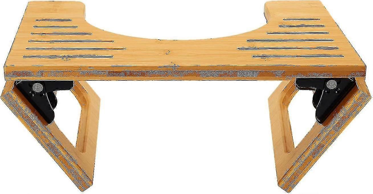 7 אינץ '(כ. 17.8 ס"מ) שרפרף אסלה במבוק Compitiabe עם חדר אמבטיה, שרפרף מתקפל, צבע טבעי