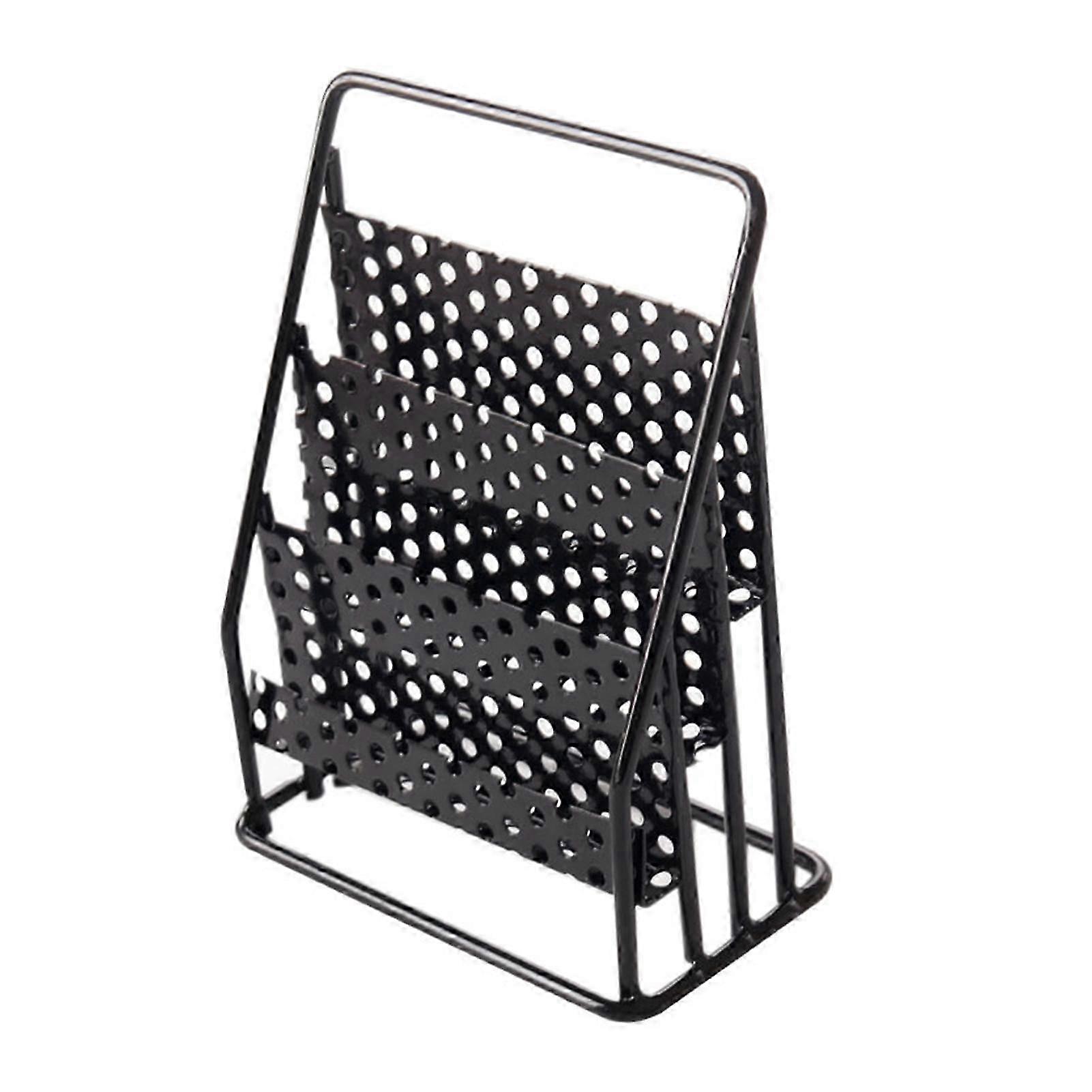 Mini Newspaper Stand 1/12 Scale Dollhouse Metal Magazine Display Rack Simulated Bookshelf Doll Accessories for Kids