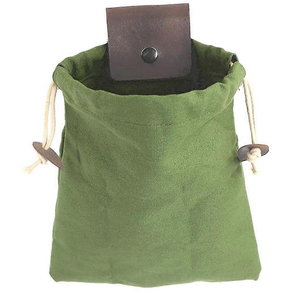 PU Leather Belt Small Bag Foraging Bag Wax Canvas Fruit Picking Bag for Fruit Berry Picking Foragin