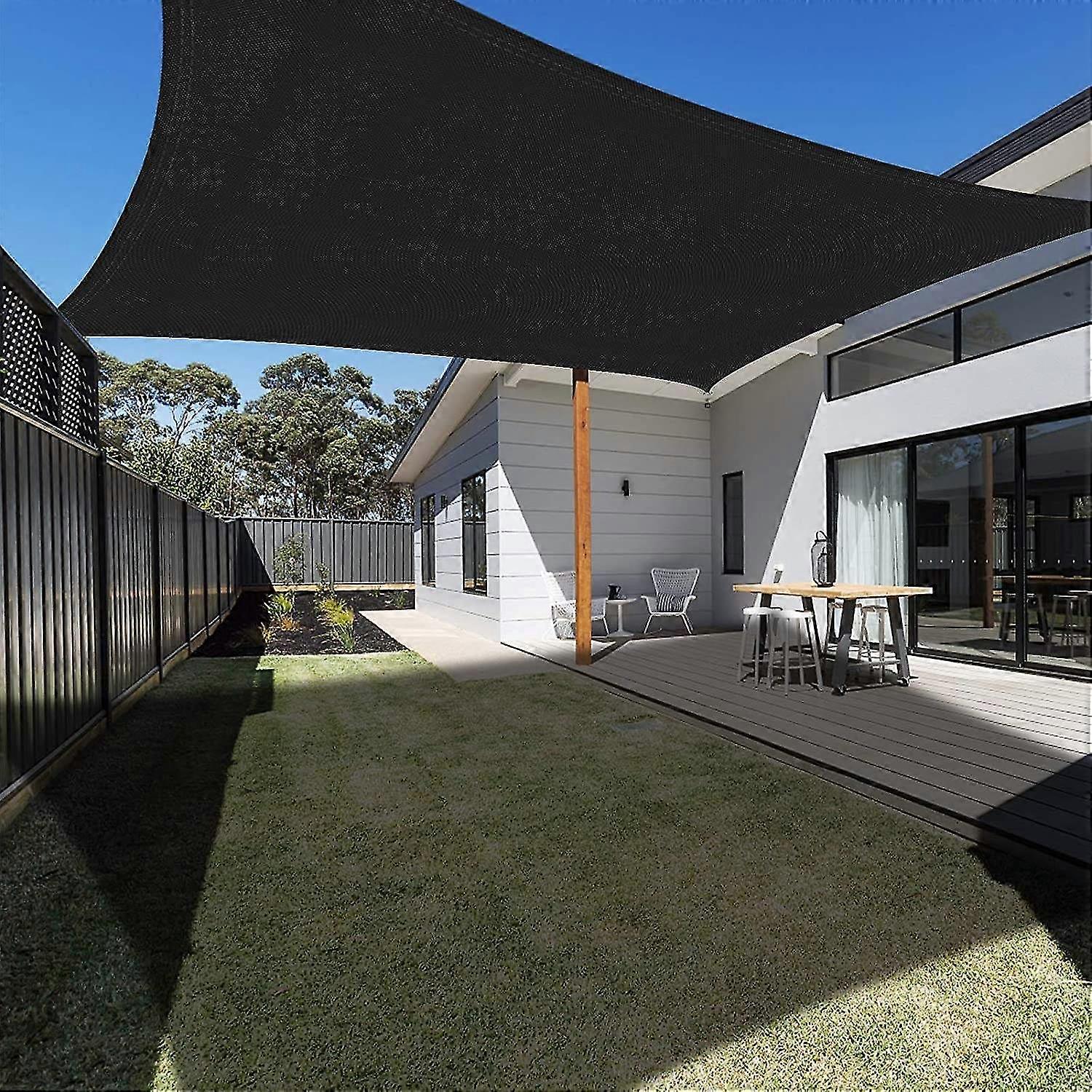 2x3m ブラック長方形シェードセイル、ガーデンパティオ屋外パティオ SW 用防水 UV 保護キャノピ