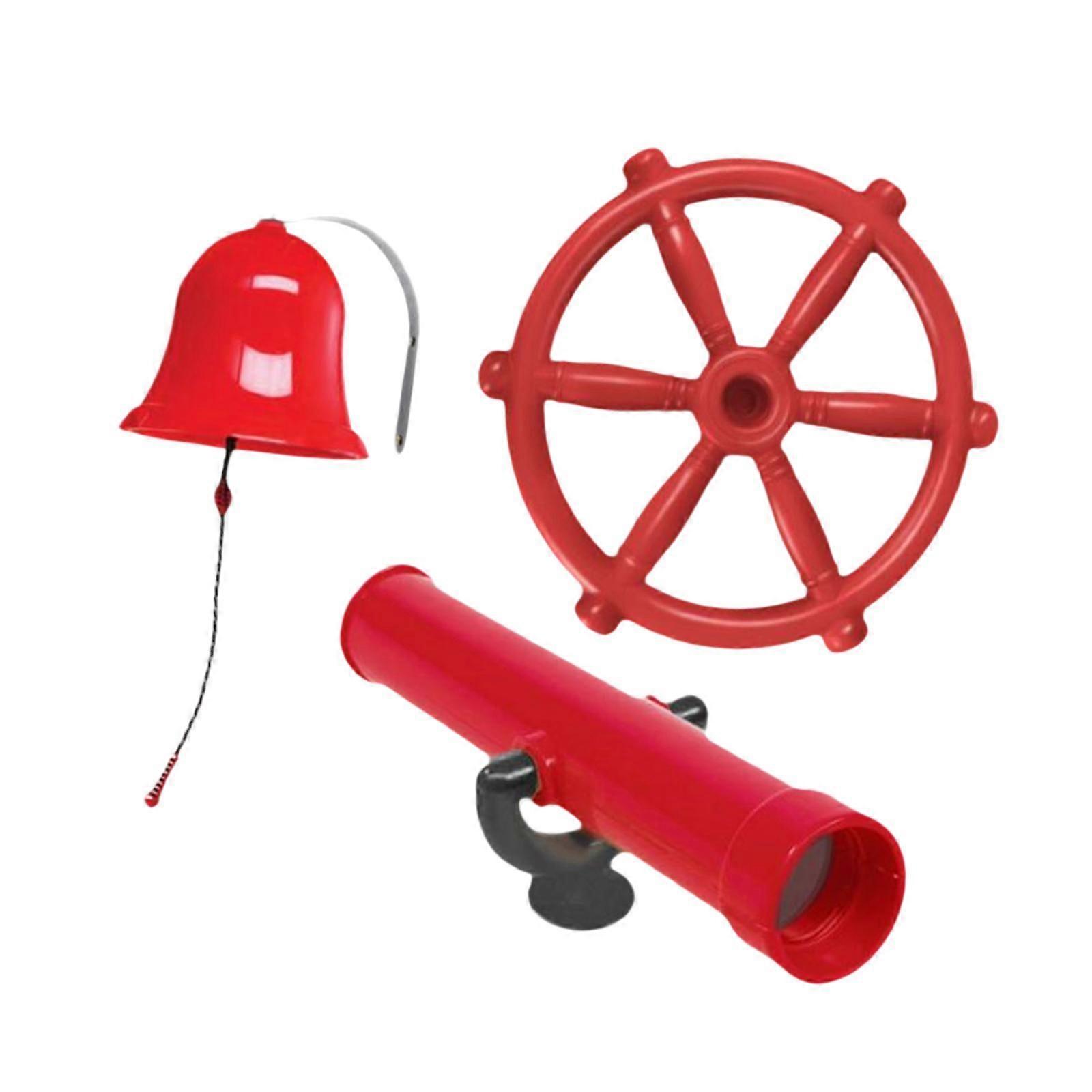 3kpl leikkikenttätarvikkeet Merirosvolaivan pyörä lapsille ulkona leikkimökkityyliin A