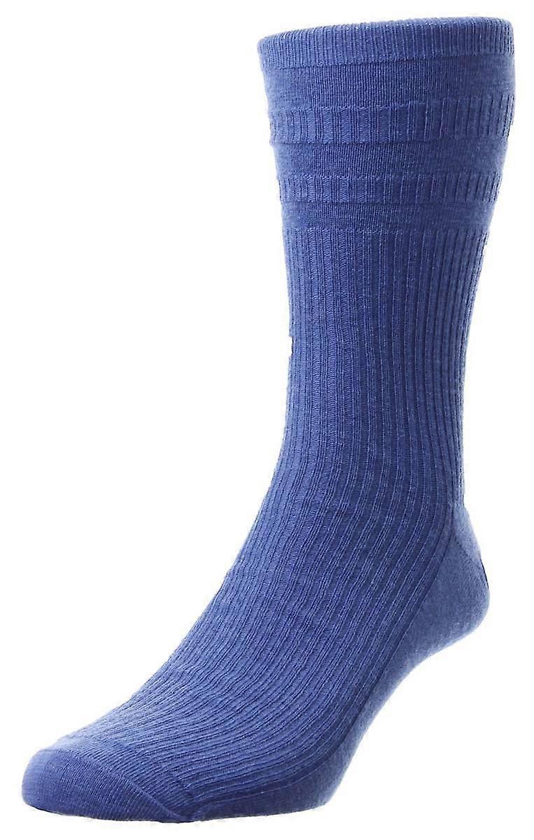 HJ Hall Original Wool Softop Socks - China Blue