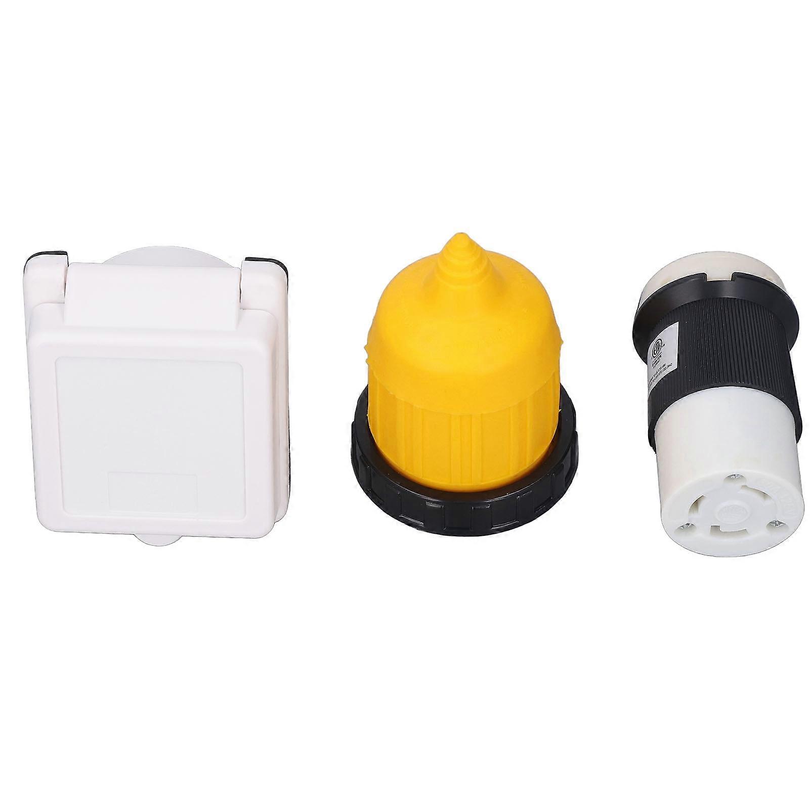 125V 30AMP Power Inlet Female Twist Locking Connector with Weatherproof Cover Boot Kit