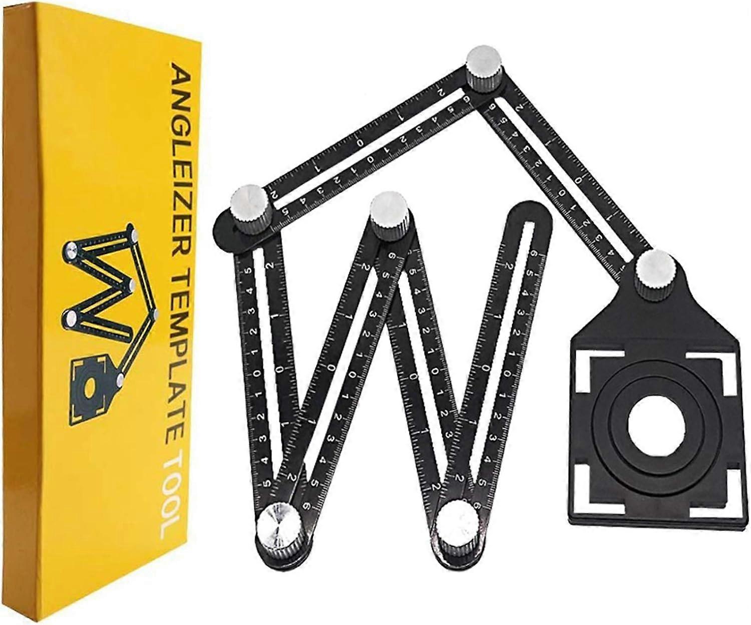Multi-Angle Measuring Ruler With Locating Hole, Multi Angle Template Tool, Ideal For Diyers Designers Builders Carpenters Tile Craftsmen