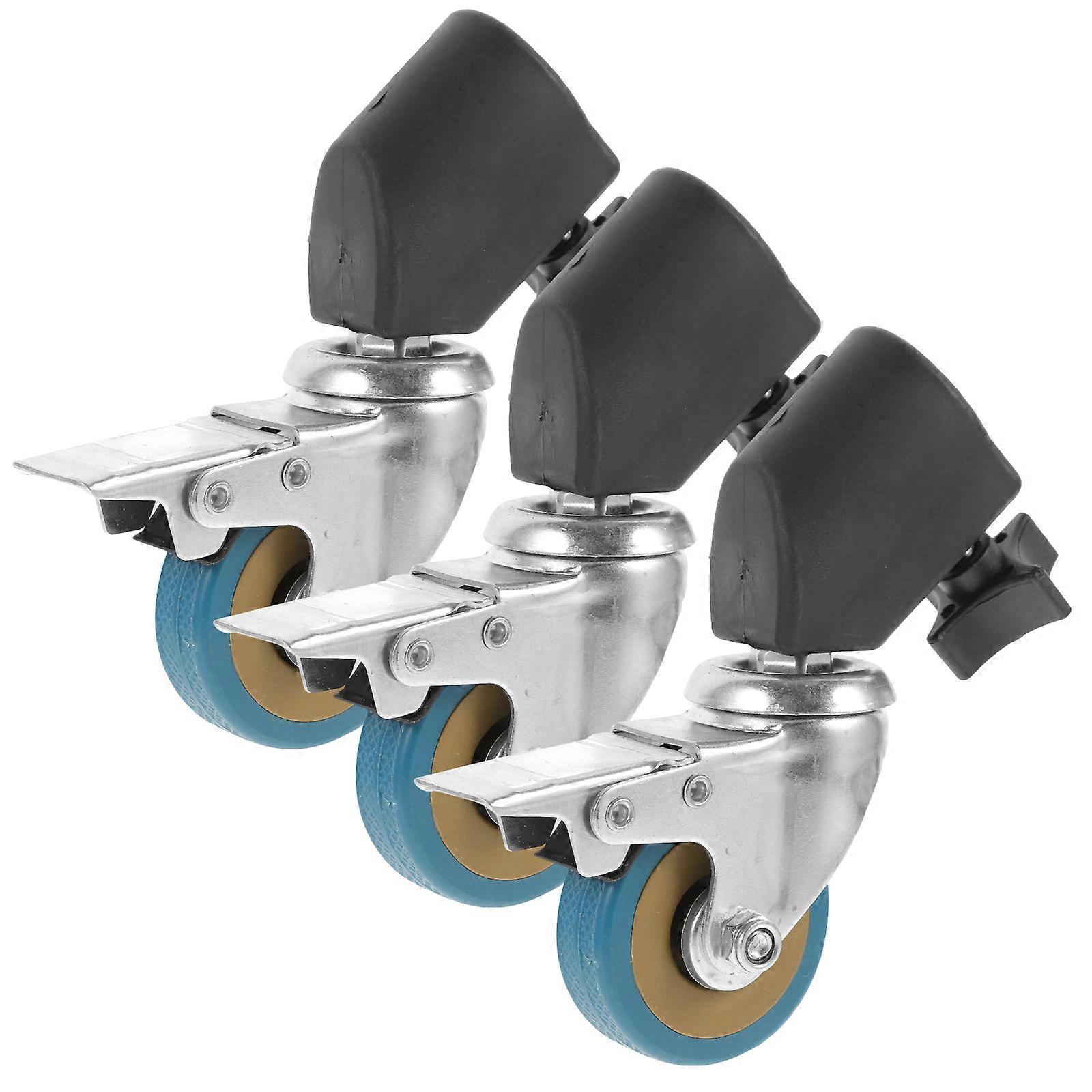 3pcs Rolling Swivel Wheels Light Stand Caster Wheels for Photo Studio Video Photography