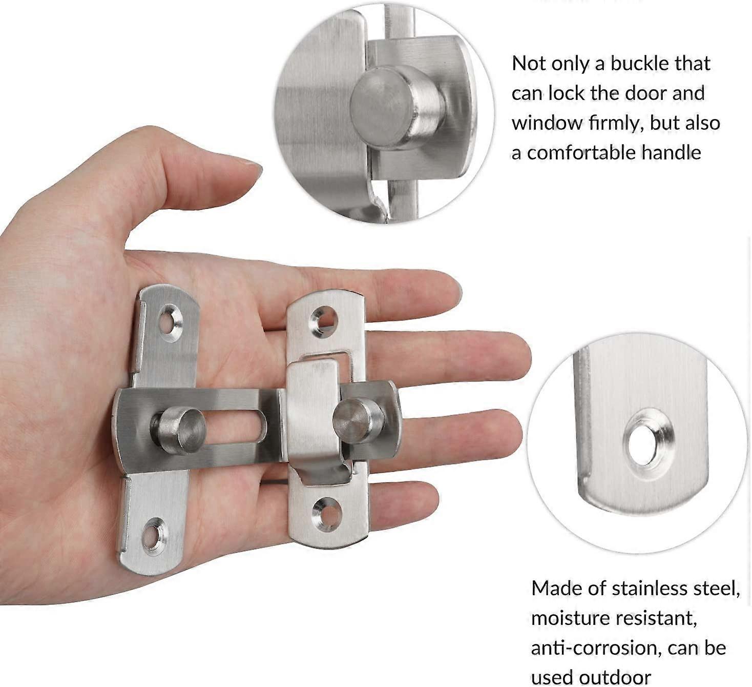 Sliding Door Lock Security Latch – Chrome Finish, Alloy Steel Safety Hardware