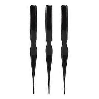 3Pcs Teasing Hair Brush Ergonomic Handle Portable Teasing Brush Rat Tail Comb for Home Travel Black YEMAA