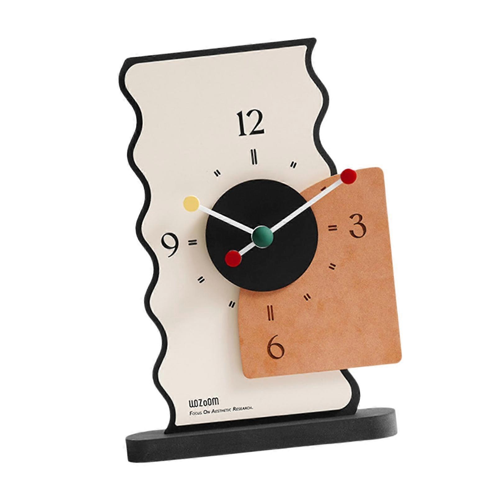 Table Clock Gift Clock Modern Simple Desk Clock for Bedroom Study Countertop Orange