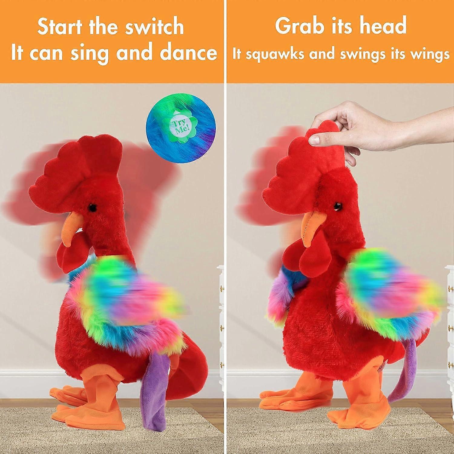 Musical Chicken Stuffed Animal Electronic Interactive Plush Toy Singing ...