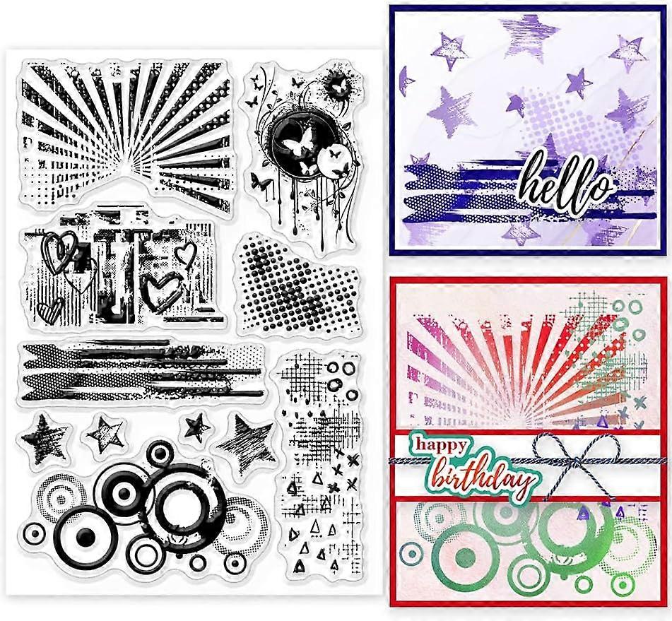 1Sheet Stains Background Silicone Clear Stamp Seals